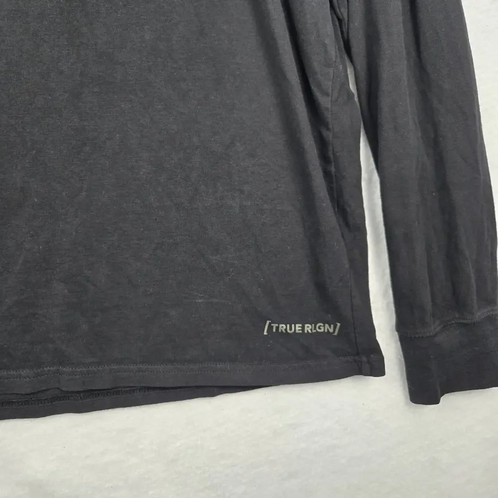 True Religion World Tour T-Shirt Men's XXL Green/Black Crew Neck Long Sleeve